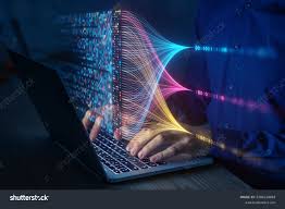 Computer with indicate huge.